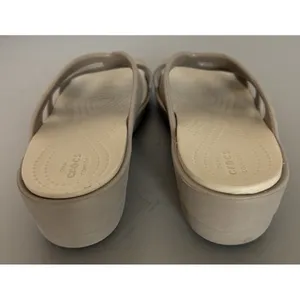 Crocs Sanrah Strappy Wedge Slide Sandals Womens Size 9‎ Taupe Comfort Casual thumbnail 5