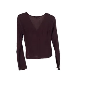 Madewell Shirred V-Neck Long-Sleeve Brushed Ruched-Front Top Size M thumbnail 8