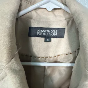 Kenneth Cole Reaction Khaki Double Breasted Belted Jacket Size 4 EUC thumbnail 5