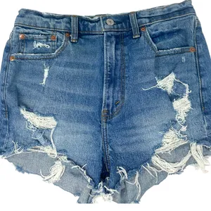 Abercrombie & Fitch High Rise Mom Shorts Distressed Denim Size 27 / 4 thumbnail 4