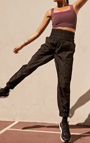 Free People Movement The Way Home Joggers Womens XS Black High Waist Nylon thumbnail 10