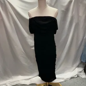 New Pretty Garden Ruched Bodycon Midi Dress Womens Large Black Sexy Cocktail‎ thumbnail 5
