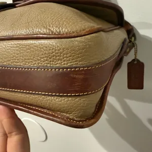 Coach Vintage Sheridan Mayfield Beige‎ Brown Saddle Leather Shoulder Bag 4225 K thumbnail 5