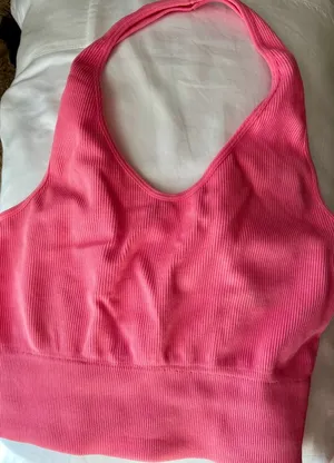 NWOT pink halter bra top M thumbnail 1