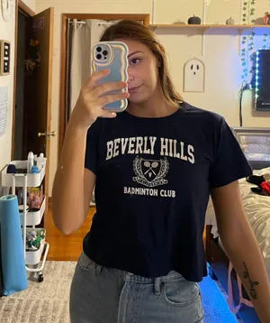 Beverly Hills Baby Tee Blue Size L thumbnail 1