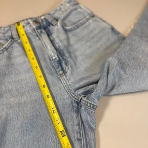 Garage High Waisted Wide Leg Distressed Denim Jeans Light Wash‎ Blue Size 25" thumbnail 8