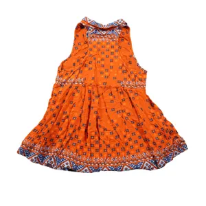 Free People Orange Blue Floral Geometric Sleeveless Tunic Top Festival Southwest thumbnail 7