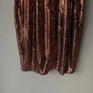 GUESS Moody MobWife Holiday Metallic‎ Sequin Wrap Mini Dress 4 Copper thumbnail 9