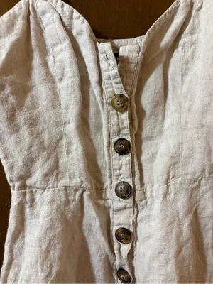 Reformation Torta Linen Jumpsuit in Sand Beige thumbnail 10