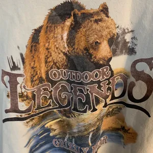 Gildan Tan Grizzly Bear Print Sweatshirt Size L thumbnail 2