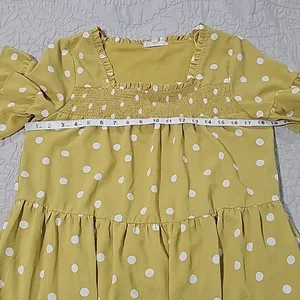 Entro‎ Polka Ruffle Short Dress Yellow Small thumbnail 6