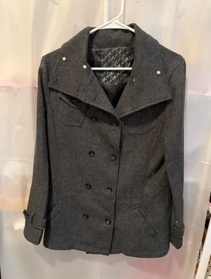 Lira Women's Gray Wool Blend Pea Coat Size S thumbnail 1