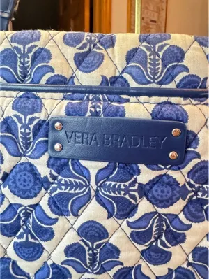 Vera Bradley Quilted Blue Floral Tote Bag thumbnail 5