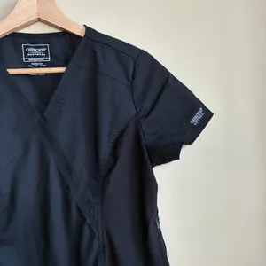 Cherokee workwear revolution stretch black scrubs top maternity women's size S thumbnail 2