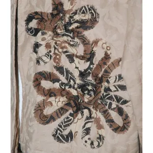 Marisol Ladies Brown Suede Long Sleeve Jacket Size L Floral Open Front Patchwork thumbnail 4