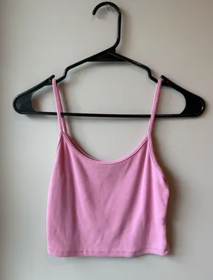 Brandy Melville Pink Cropped Tank Top thumbnail 1