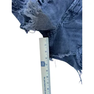 Free People We The Free Black Distressed Denim Shorts High‎ Rise Raw Hem Size 27 thumbnail 3