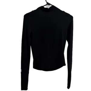 Free People Movement Top Womens XS Black Mock Neck Long Sleeve Thumbhole thumbnail 9
