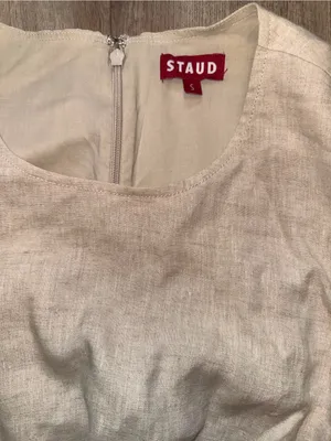 STAUD Epona Dress Natural Cutout Tie-Front- Mini- Sz: S thumbnail 7