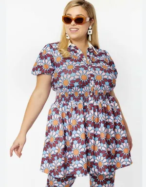 Unique Vintage NTAGE SMAK PARLOUR Flower Power Babydoll 70's Blouse 2XL thumbnail 1
