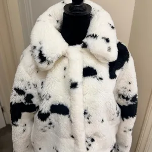 Juicy Couture White & Black Spotted Faux Fur Jacket Size M - NWOT thumbnail 6