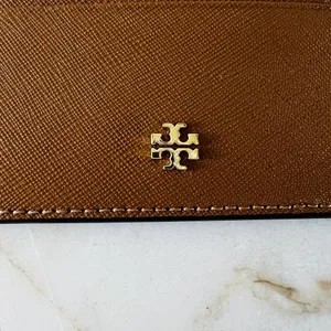 TORY BURCH Emerson Tiger Eye Leather Slim Card Case Mini Wallet thumbnail 2