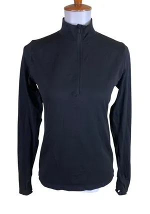 Fabletics Black Half Zip Athletic Pullover Long Sleeve Top Medium‎ thumbnail 1