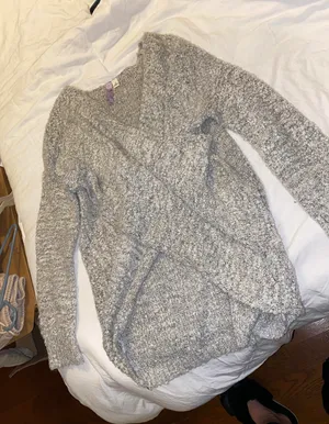 Gray Cross Front Front Sweater thumbnail 2