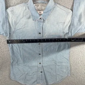 Madewell Denim Button Up Shirt Women XS‎ Long Sleeve Casual Preppy Nautical thumbnail 6