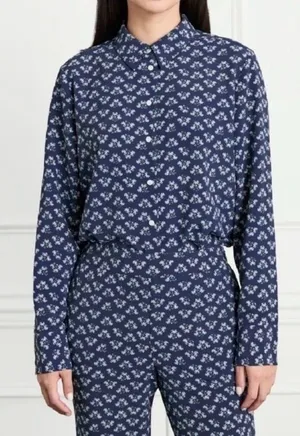 Hill House James Navy Blue Posey Floral Button Down Shirt size medium thumbnail 1