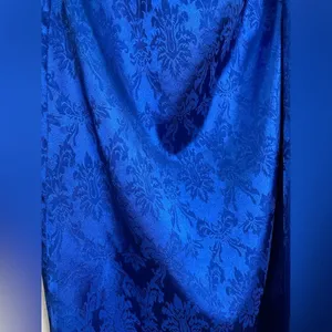 Ronny Kobo Miranda jacquard satin blue midi skirt Medium thumbnail 5