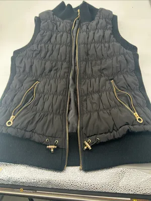 Calvin Klein Women’s Black Quilted Puffer Vest with Gold Accents bust bust 32 length 23 thumbnail 7