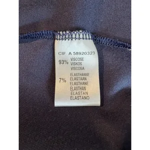 COTE FEMME Navy Blue Wrap Midi Dress Sz 14/16 V-Neck Sheer Trim Preppy Feminine thumbnail 8