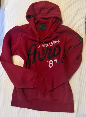 Aeropostale New York Aero 87 Burgundy Hoodie Size S thumbnail 2