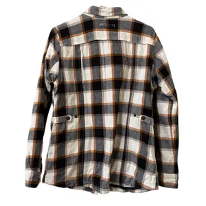 Duluth Trading‎ Co Women Sz Medium Long Sleeve Snap Button Flannel Shirt Country thumbnail 2