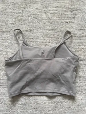 Women's Slim Cropped Camisole Tank Top in Taupe with Built in Bra (Size Small) thumbnail 4