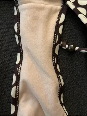 Xhilaration Y2K Brown & White Polka Dot Bikini Size Large Bottom Extra Large Top thumbnail 6