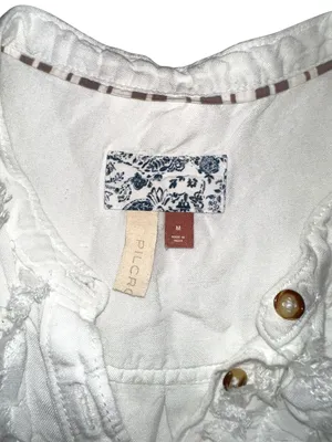 Anthropologie Pilcro Ruffled Placket Button Down Long Sleeve Shirt MEDIUM thumbnail 5