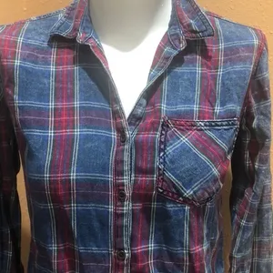 Sneak peek plaid button up shirt Blue thumbnail 2
