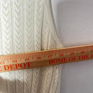 Anthropologie Calligraphie Dress Medium Ivory Pointelle Knit Button Front thumbnail 6