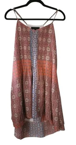 Sanctuary Spaghetti Orange and Blue Patterned Dress, Size Medium thumbnail 1