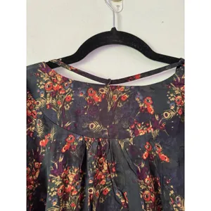 NWT Natural Life Rowan Floral Top Bohemian Cottage Festival Boho Tie Neck Large thumbnail 6