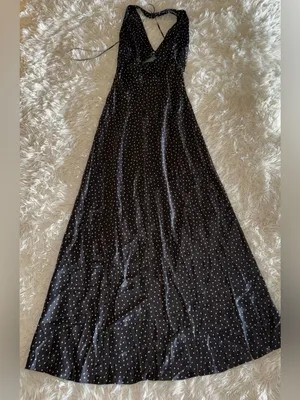 NEW Reformation Daniela Silk Selene Polka Dots Halter Maxi Sz 6 thumbnail 9