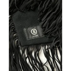 Bogner Scarf Neck Warmer Suede Black Eagle Rhinestone Fringe Western OS thumbnail 6