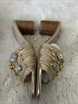 NY & Company Raquelle Heeled Rhinestone Jute Sandals thumbnail 6