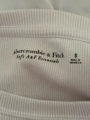 Abercrombie & Fitch Soft A&F Essentials Crewneck Ribbed Bodysuit in White thumbnail 4