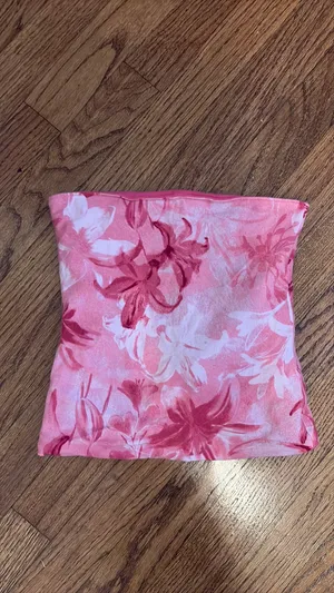Reversible Hollister Tube Top hot pink hibiscs thumbnail 4