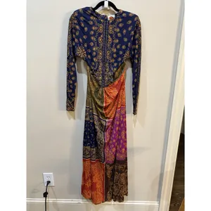 Farm Rio Bandana Dream Knotted Cutout Printed Jersey Maxi Dress Size Large thumbnail 4