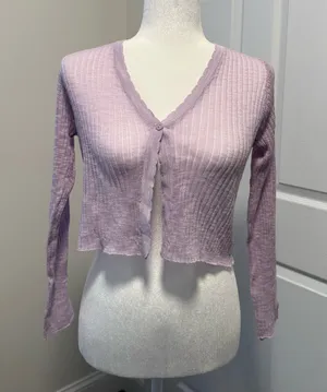 Lavender Cardigan Purple thumbnail 1