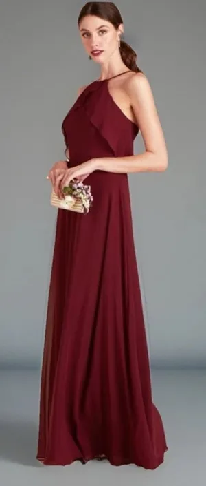 Amsale COLBY Crimson Formal Gown 10/12 Prom Dress Bridesmaid Romantic NWT R-$268 thumbnail 1